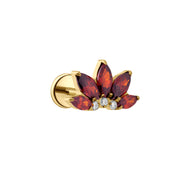 Aura Fan Flat Back Stud - Garnet