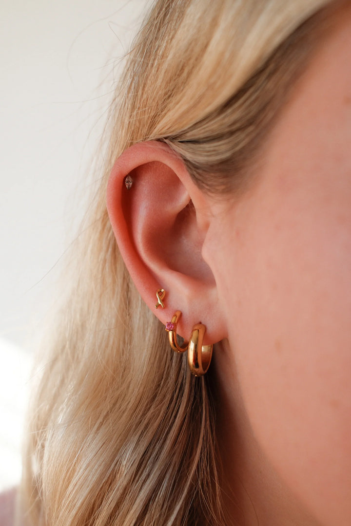 Cancer Ribbon Flat Back Stud