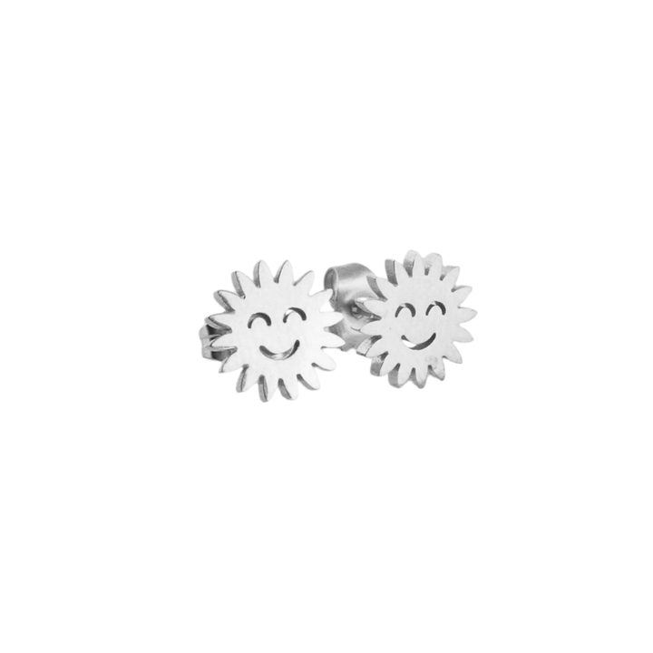 Smiley Sun Butterfly Back Studs