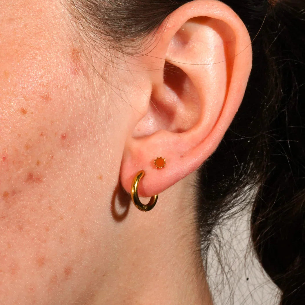 Sunny Pop Enamel Flat Back Stud - Terra Cotta