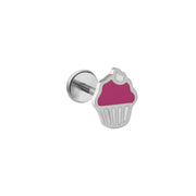 Cupcake Enamel Flat Back Stud