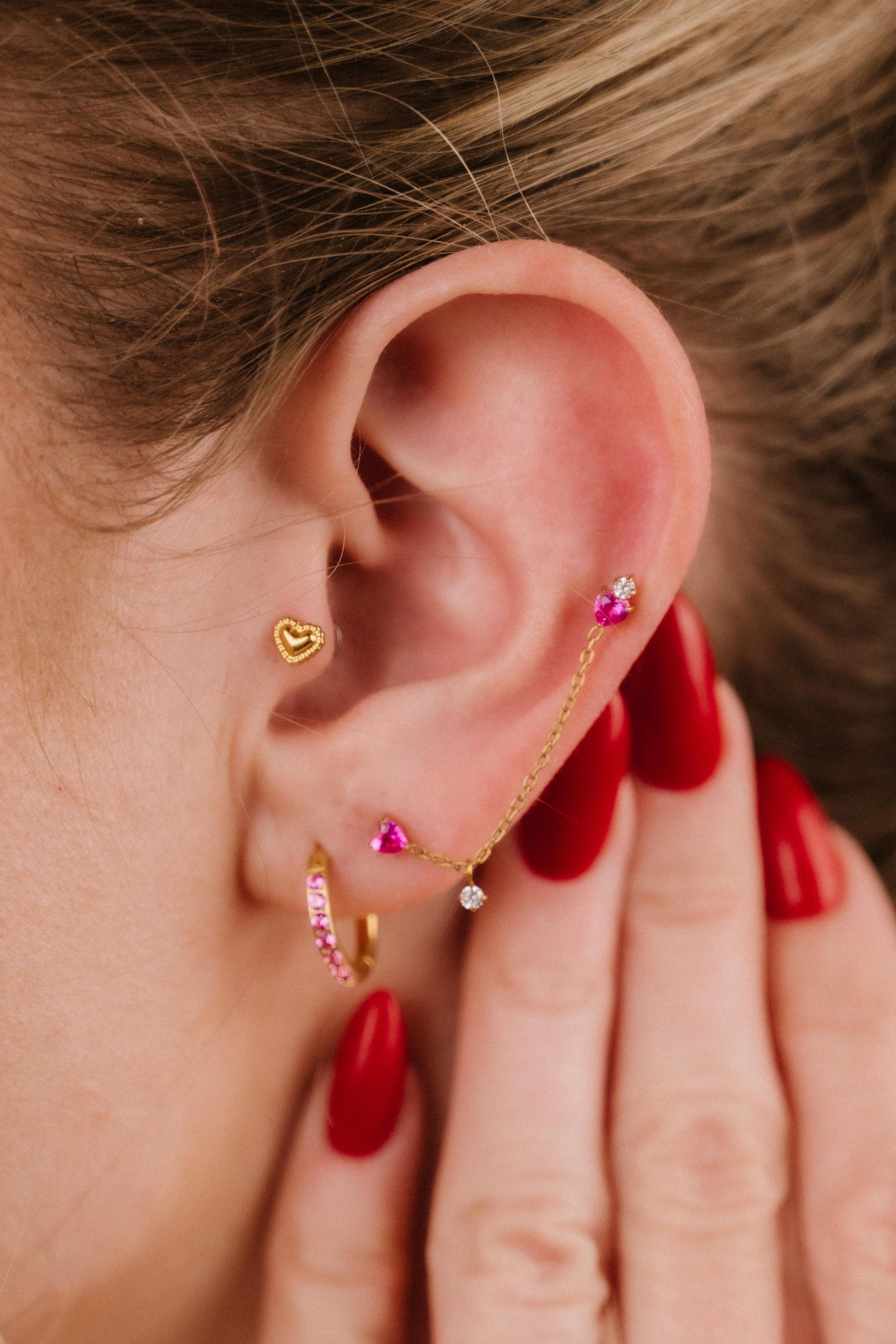 Two of Hearts Flat Back Stud