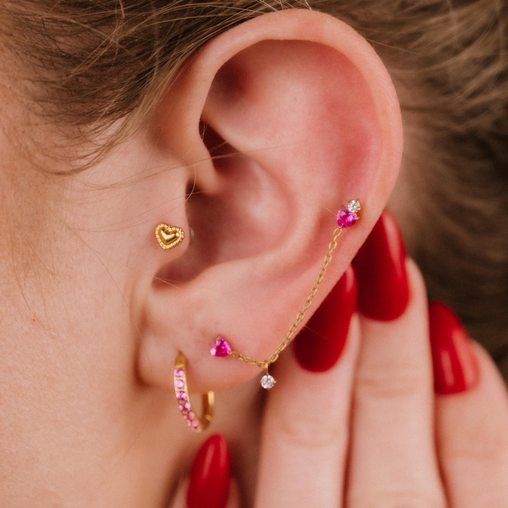 Two of Hearts Flat Back Stud