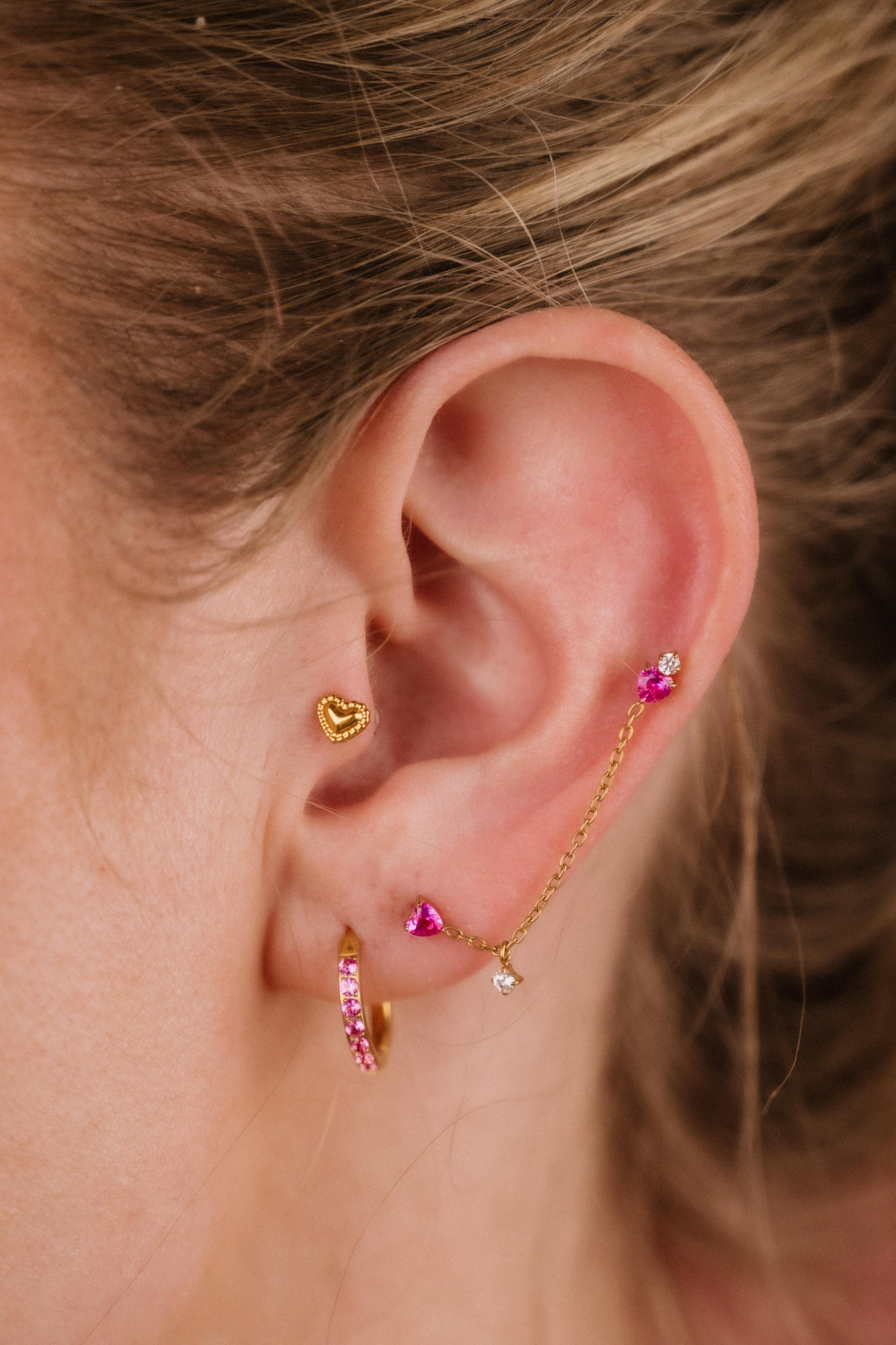 Two of Hearts Flat Back Stud