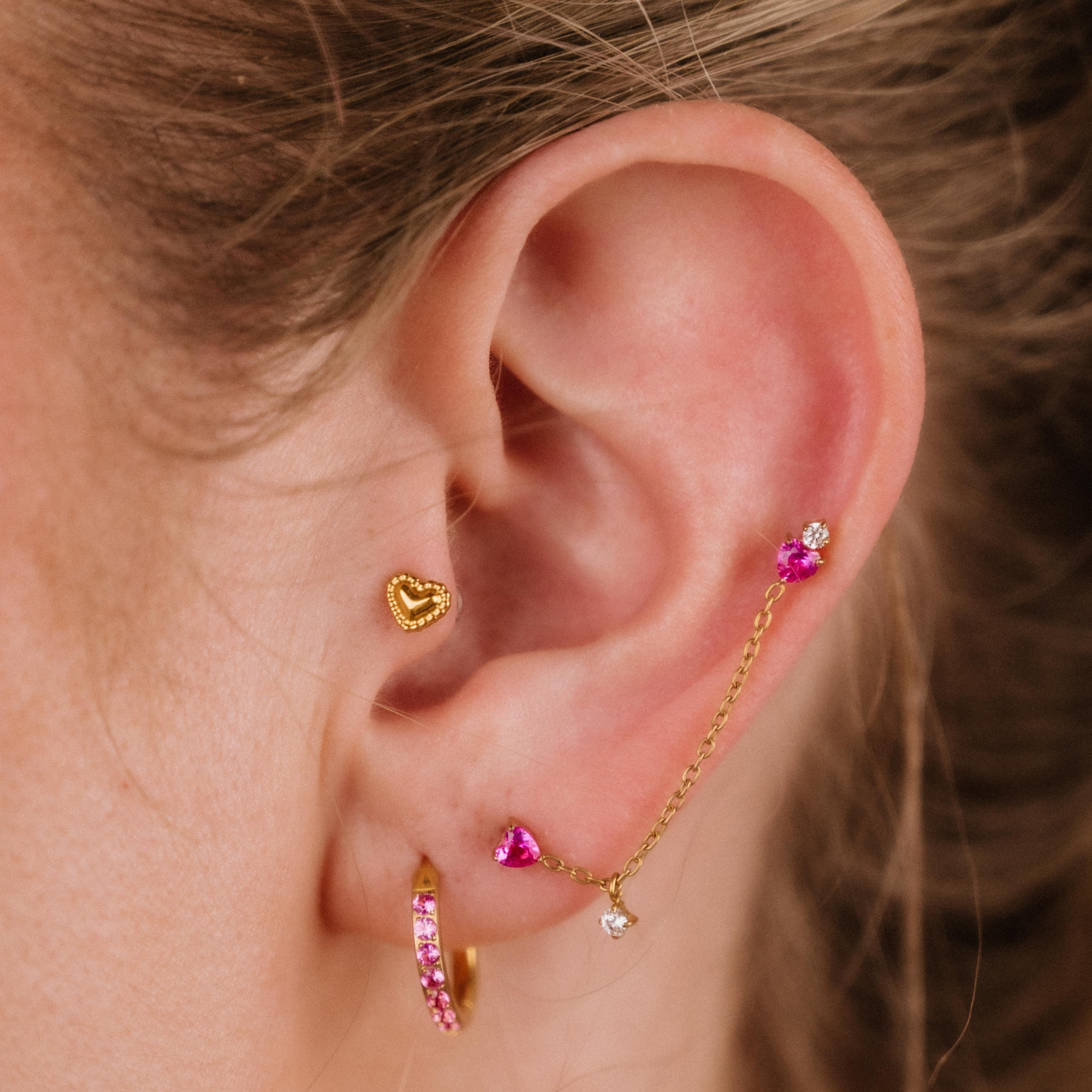 Two of Hearts Flat Back Stud