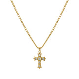 Ornate Zirconia Cross Necklace