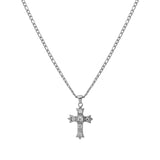 Ornate Zirconia Cross Necklace