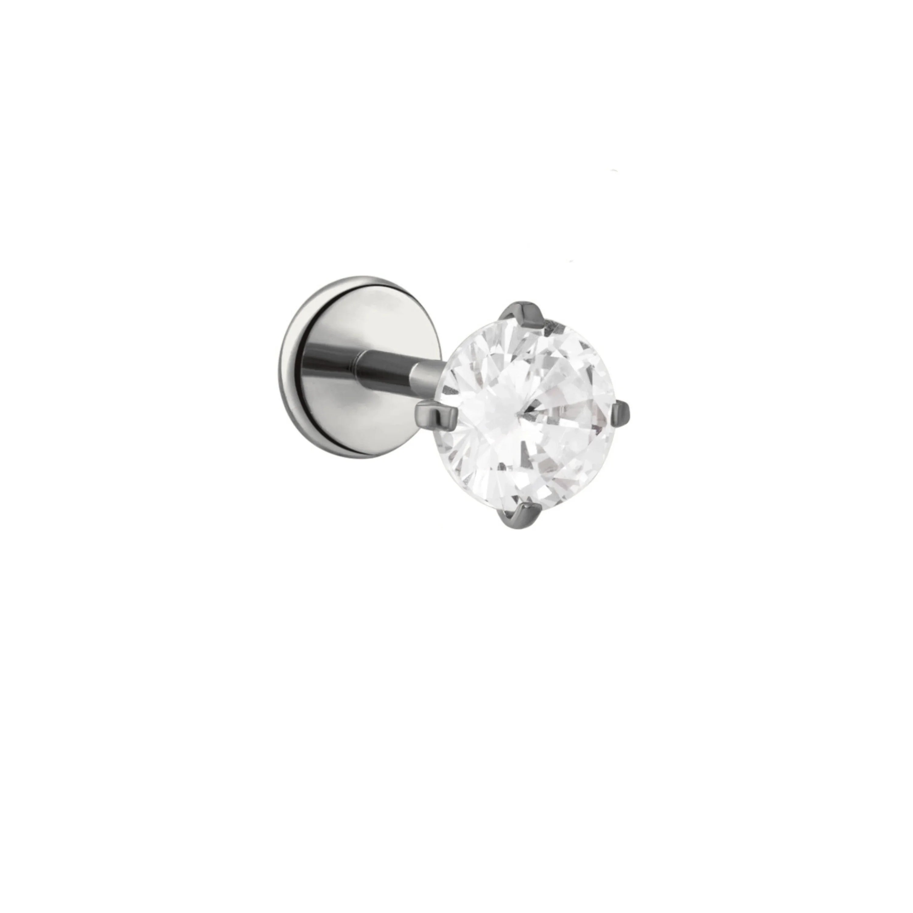 Solitaire 4mm Flat Back Stud
