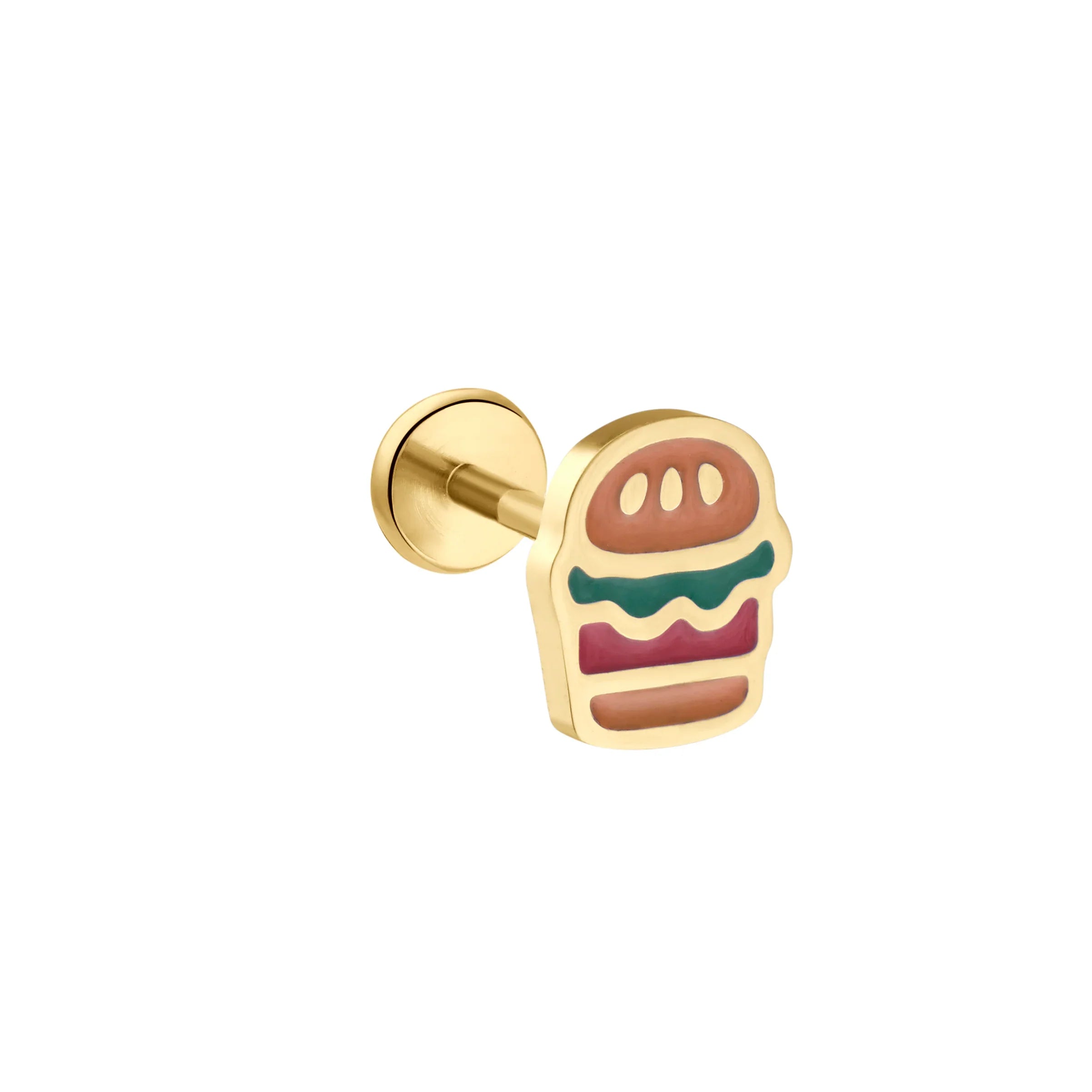Hamburger Enamel Flat Back Stud