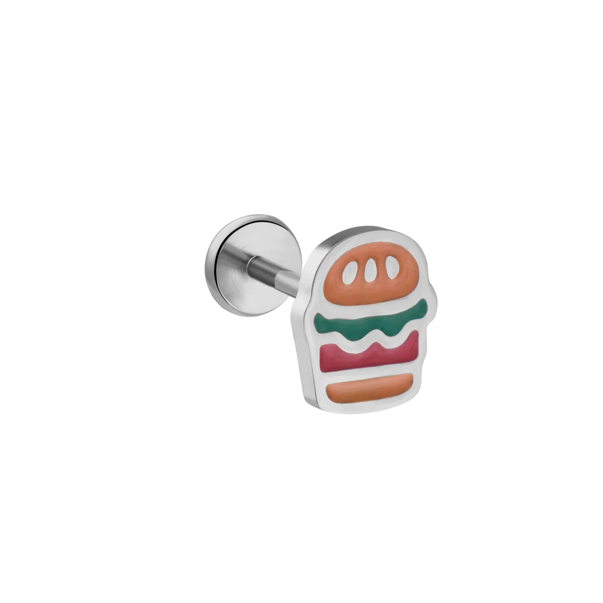 Hamburger Enamel Flat Back Stud