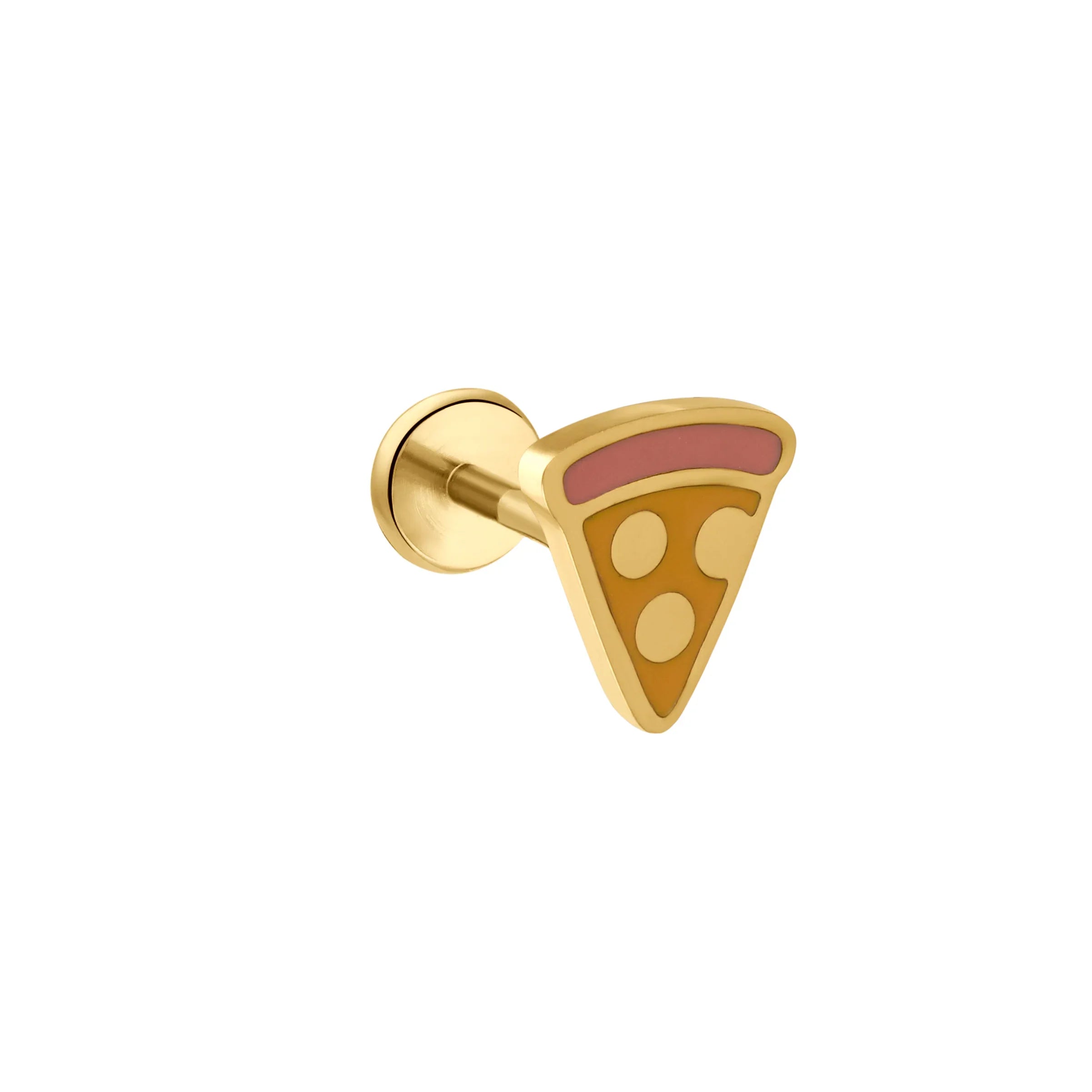 Pizza Slice Enamel Flat Back Stud