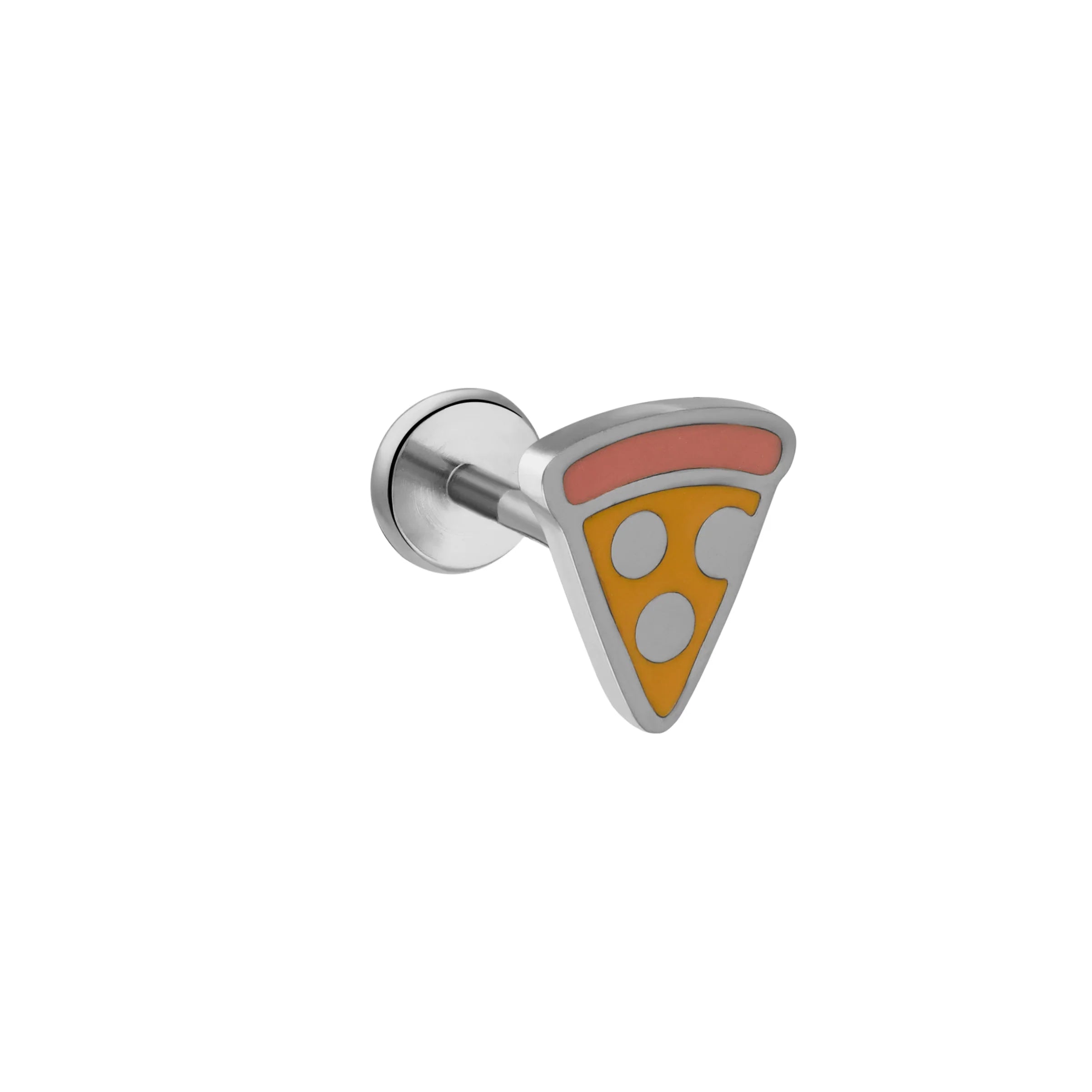 Pizza Slice Enamel Flat Back Stud
