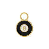 8 Ball Enamel Hoop Charm