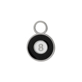 8 Ball Enamel Hoop Charm