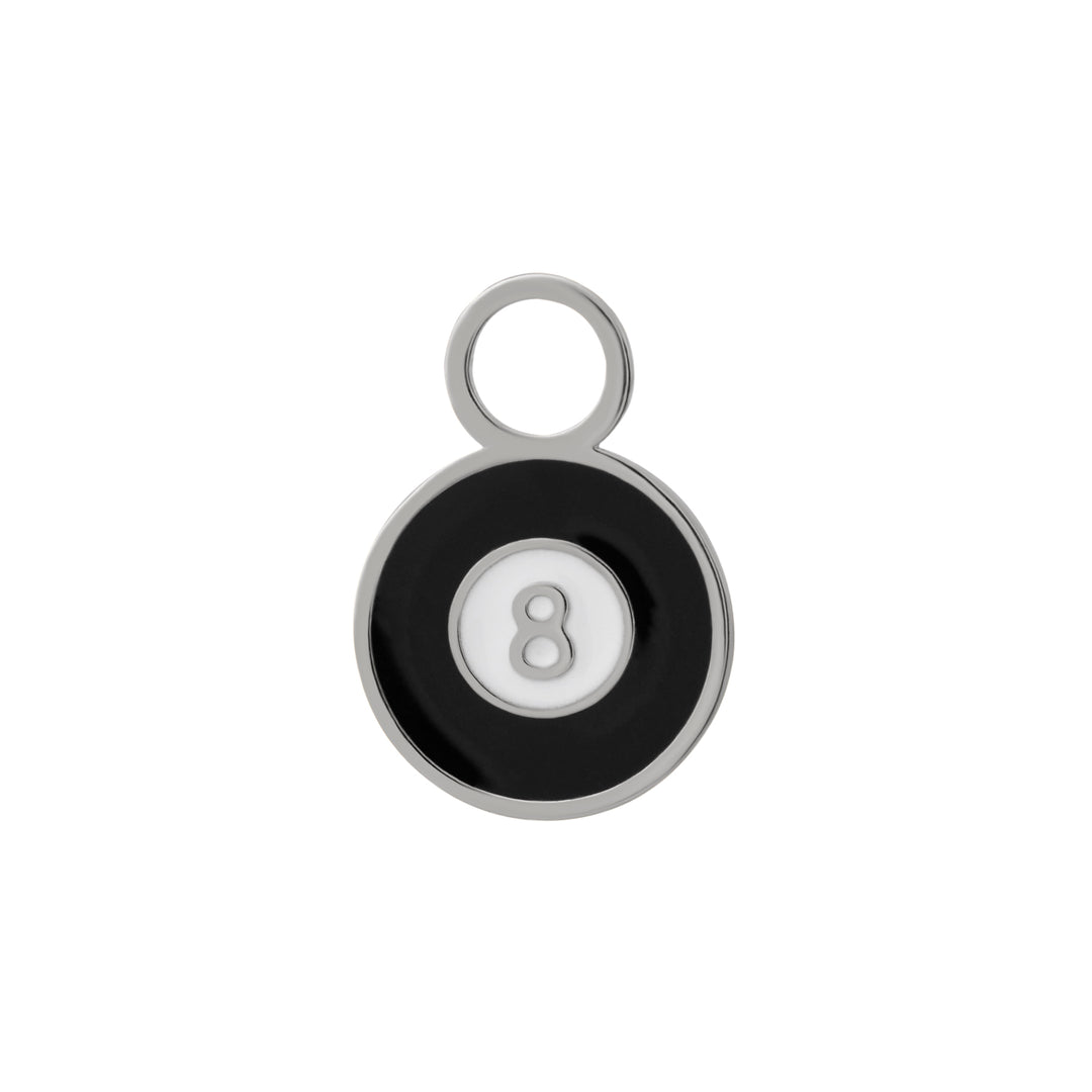 8 Ball Enamel Hoop Charm