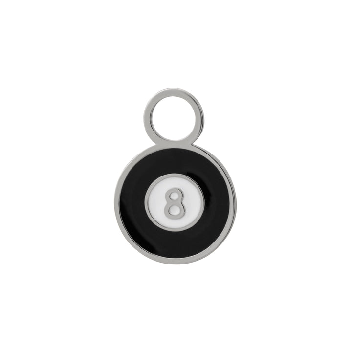 8 Ball Enamel Hoop Charm