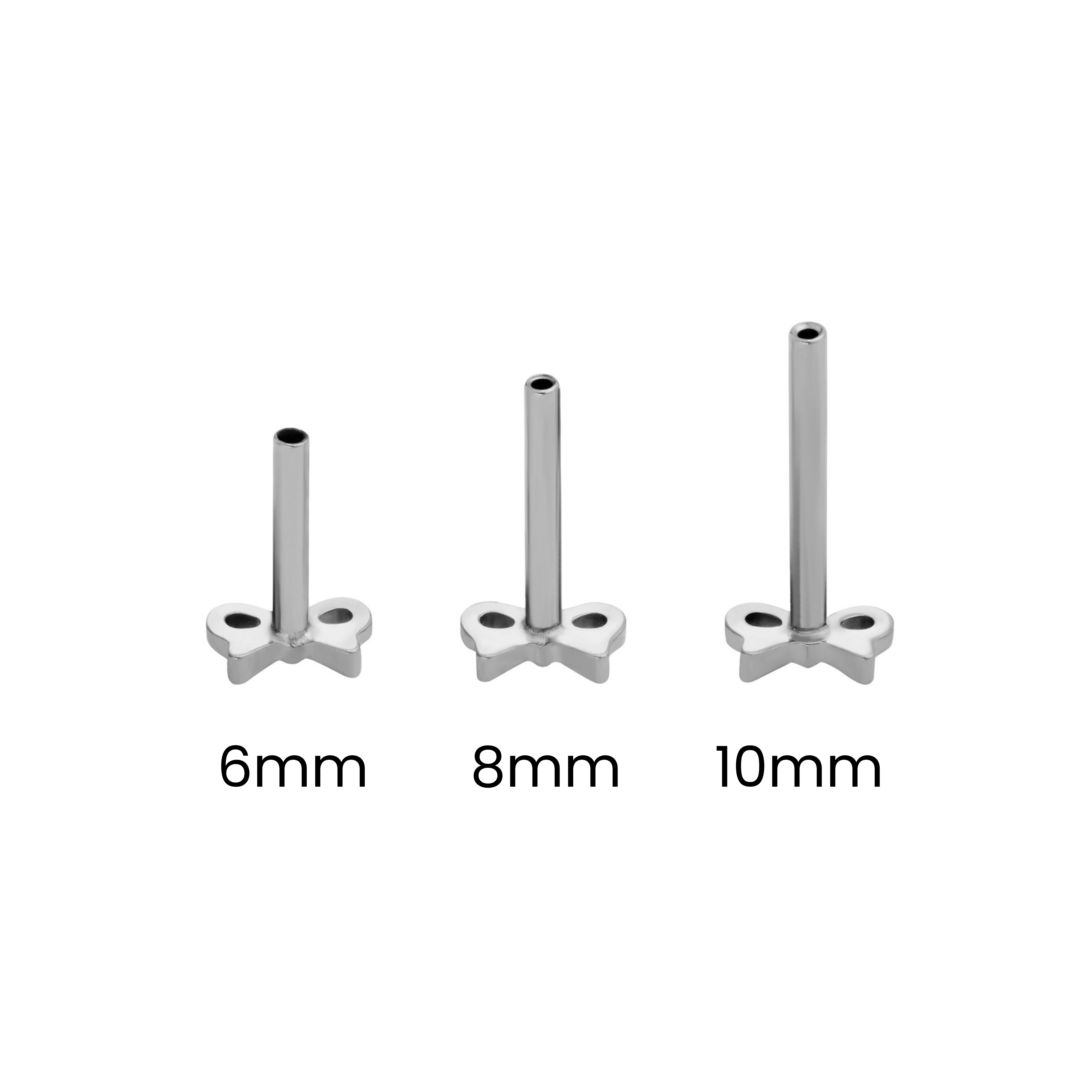Amélie Mini Bow Flat Back Earring Post (Choose a Length)