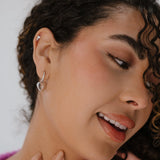 Amortentia Zirconia Studded Heart Charm Hoops