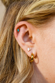Blue Skies Pronged Baguette Flat Back Stud