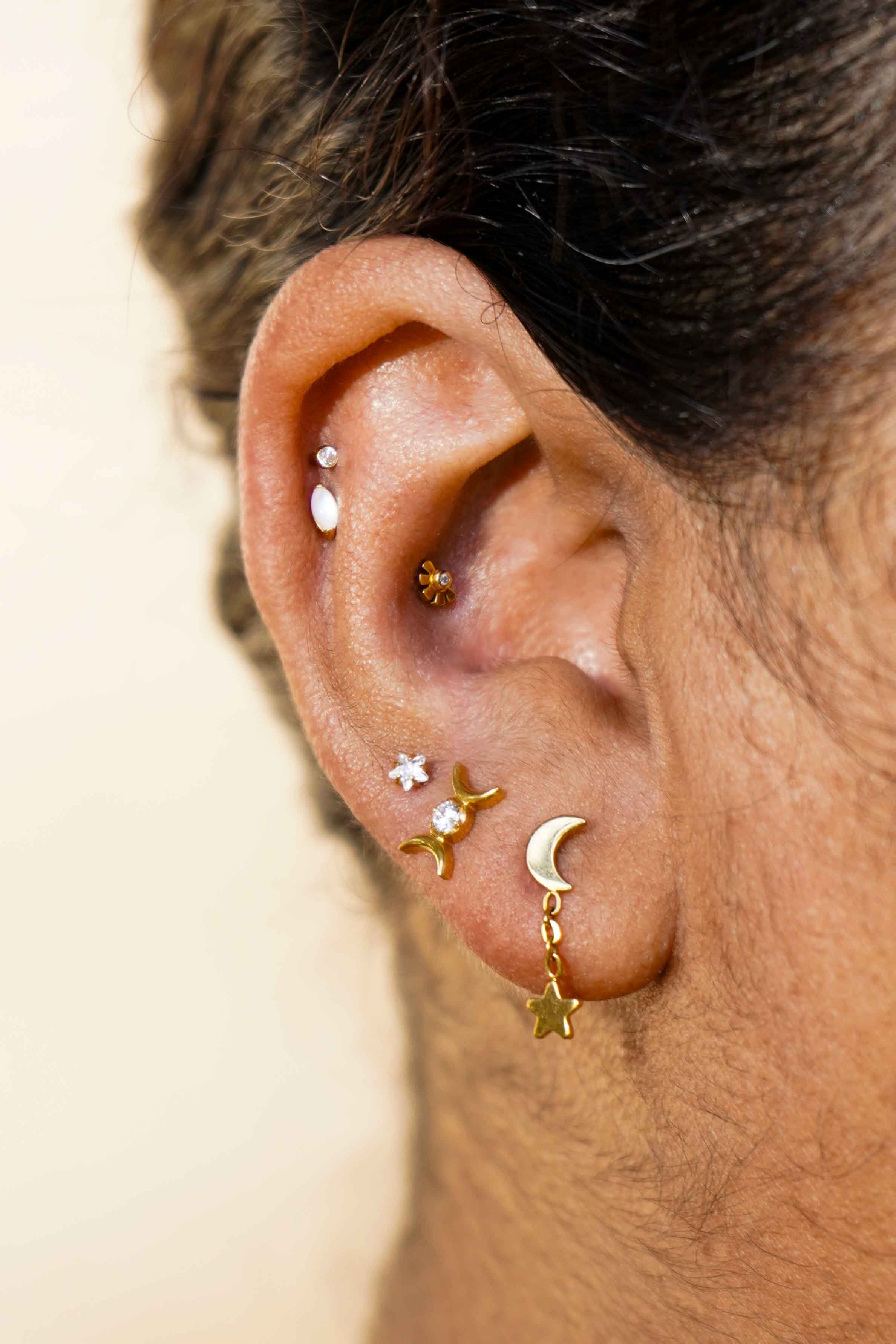 Lunar Phase Flat Back Stud