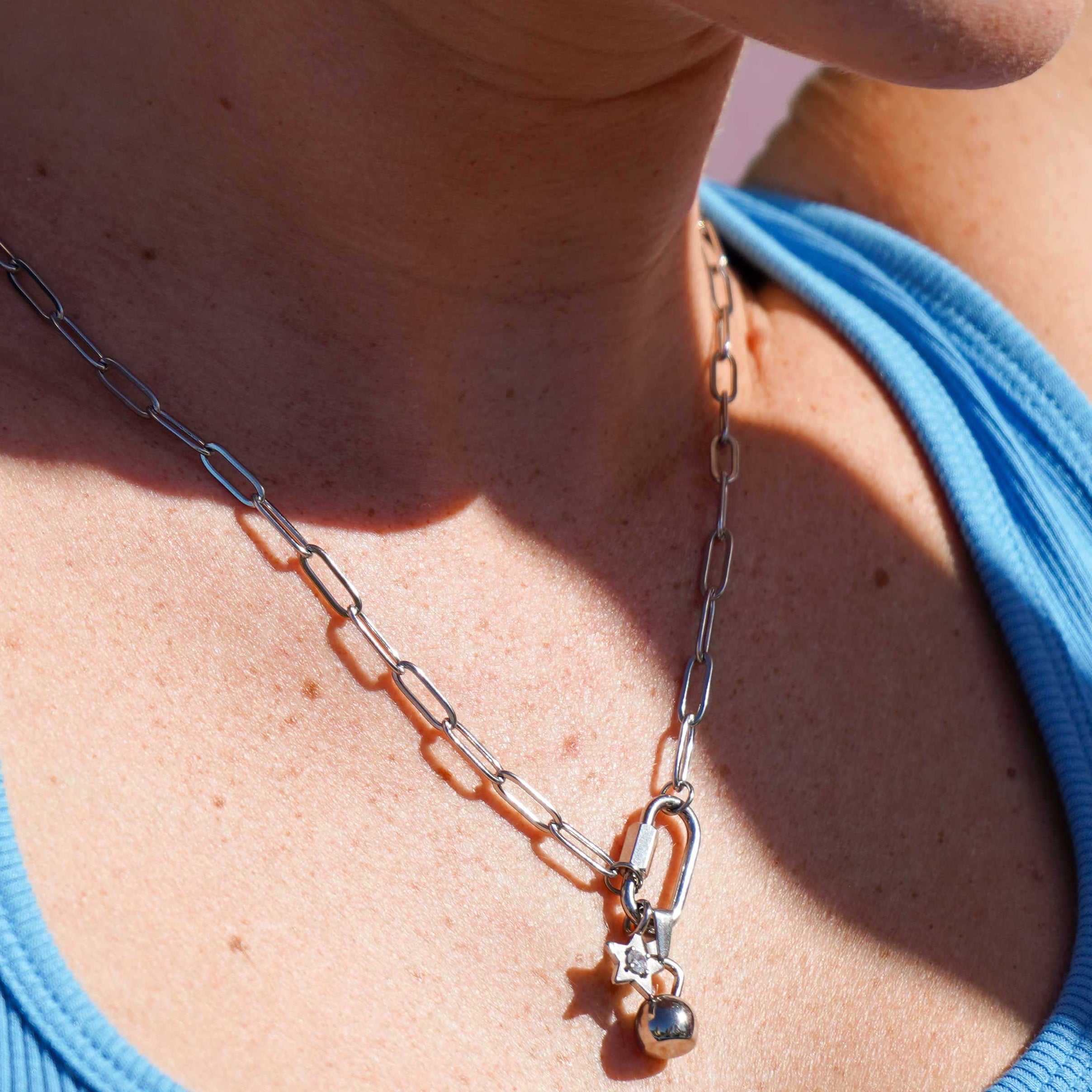 Carabiner Clasp Charm Necklace