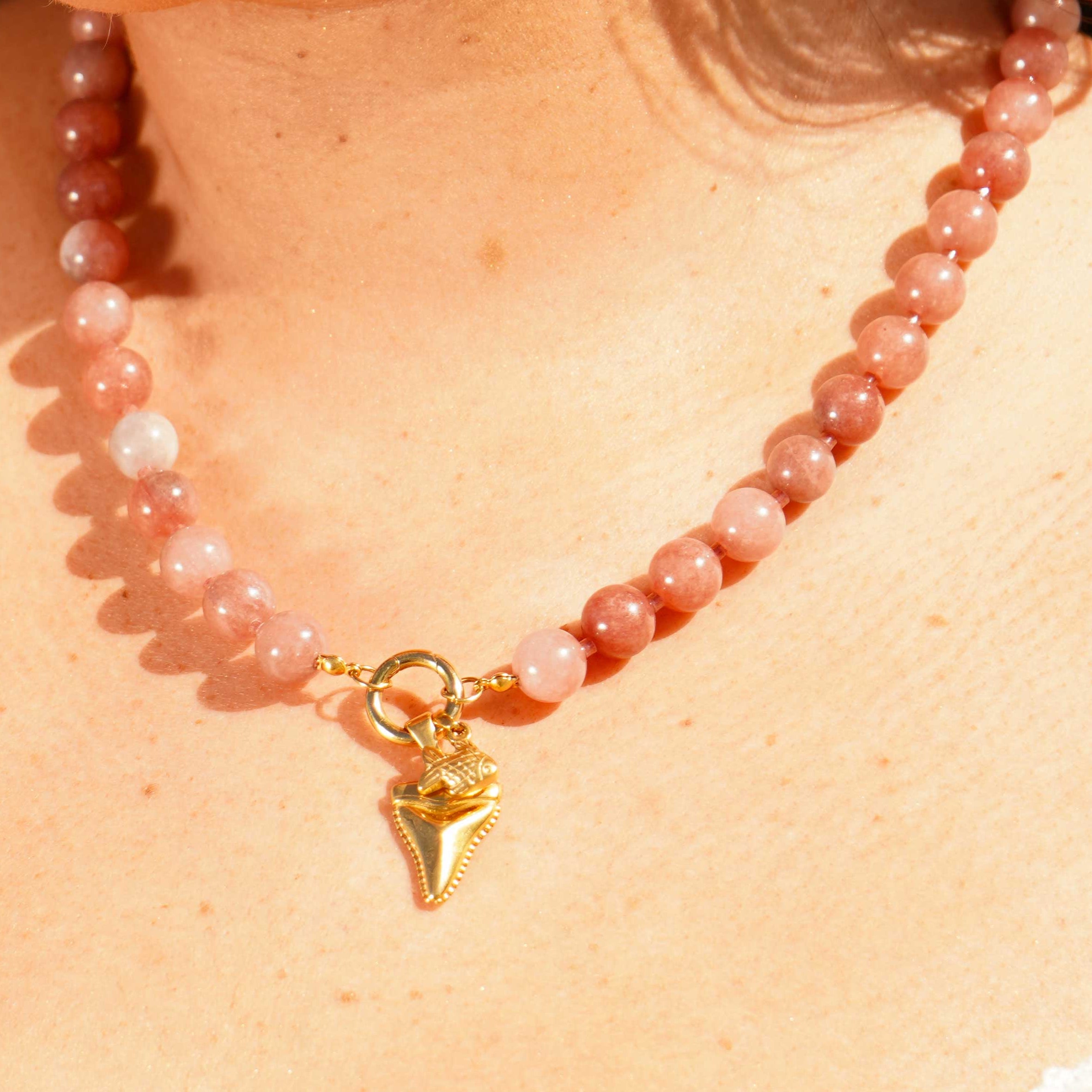 Candy Beaded Charm Necklace - Wild Berry
