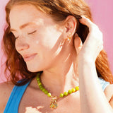 Candy Beaded Charm Necklace - Green Apple
