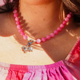 Candy Beaded Charm Necklace - Bubblegum