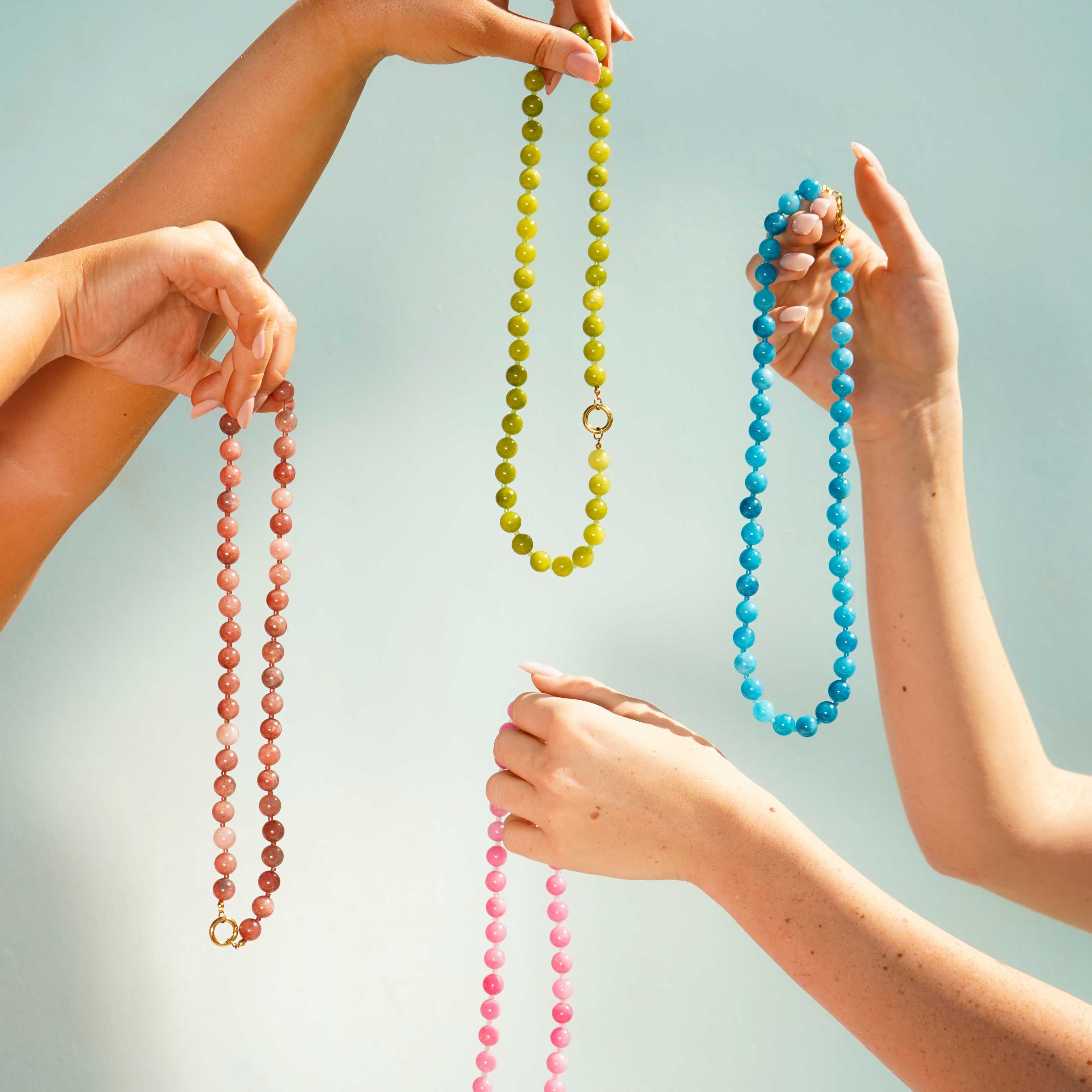 Candy Beaded Charm Necklace - Bubblegum