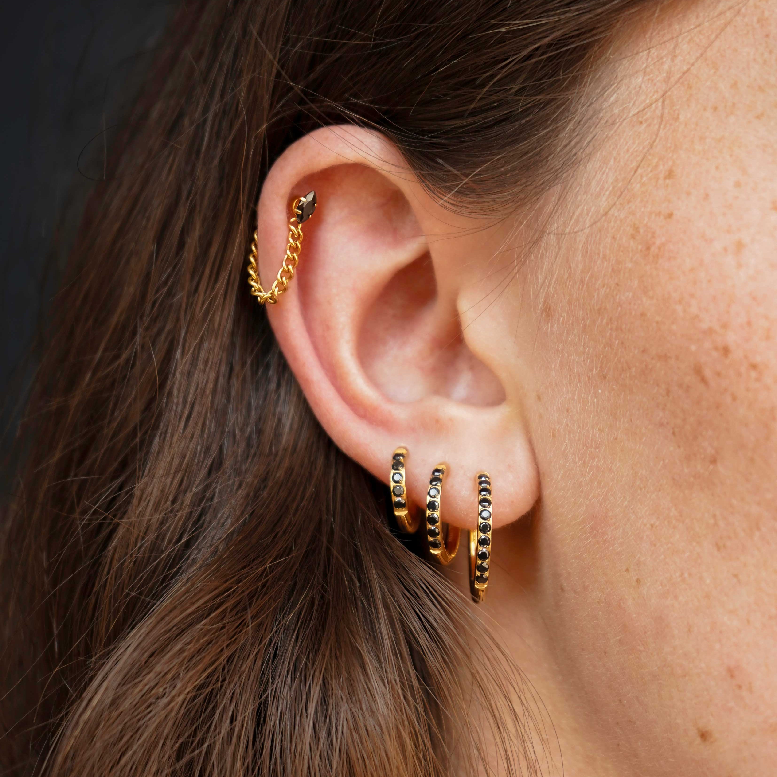 Black Titanium Celestial Hoops