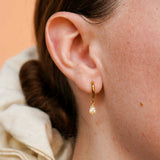 Teardrop Bezel-Set Zirconia Hoops