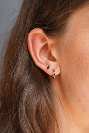 Prong-Set Marquise Flat Back Stud - Onyx