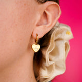 Amortentia Zirconia Studded Heart Charm Hoops