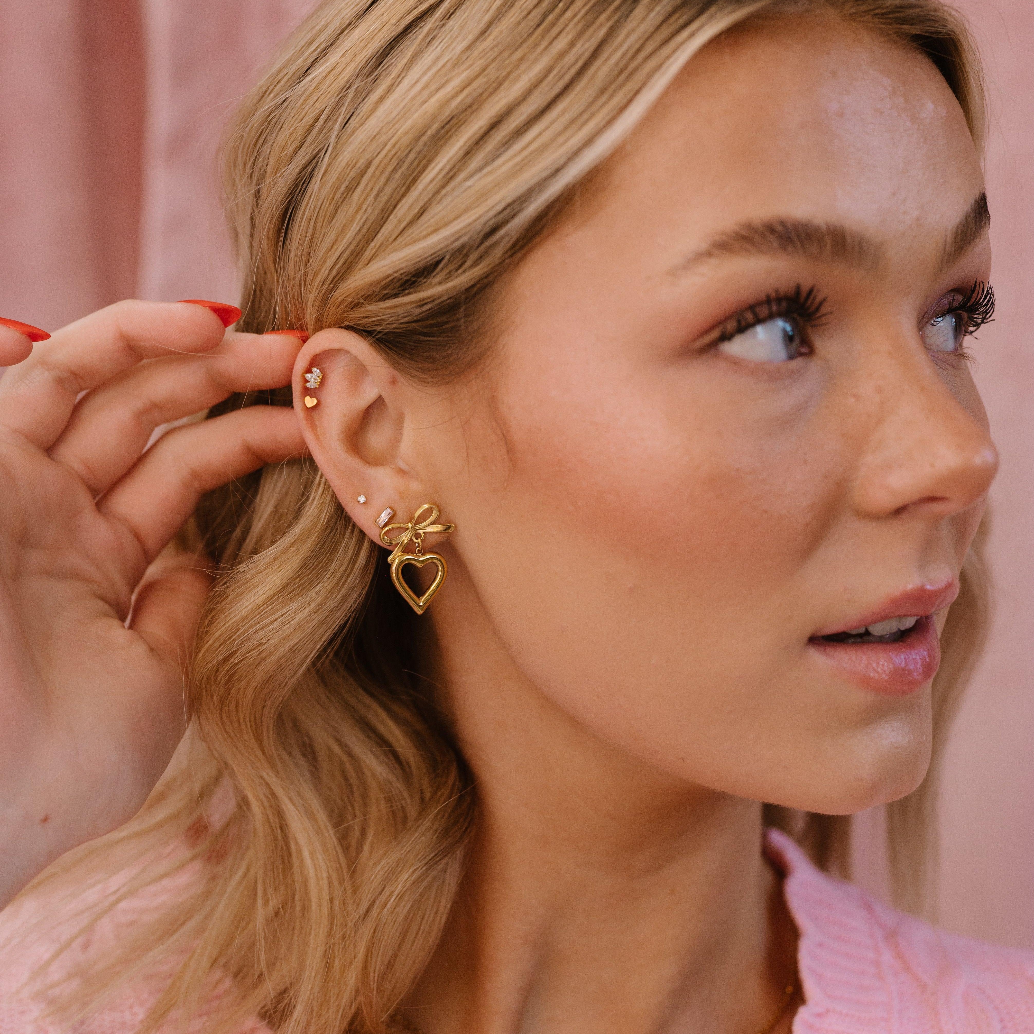 Heart Flat Back Stud