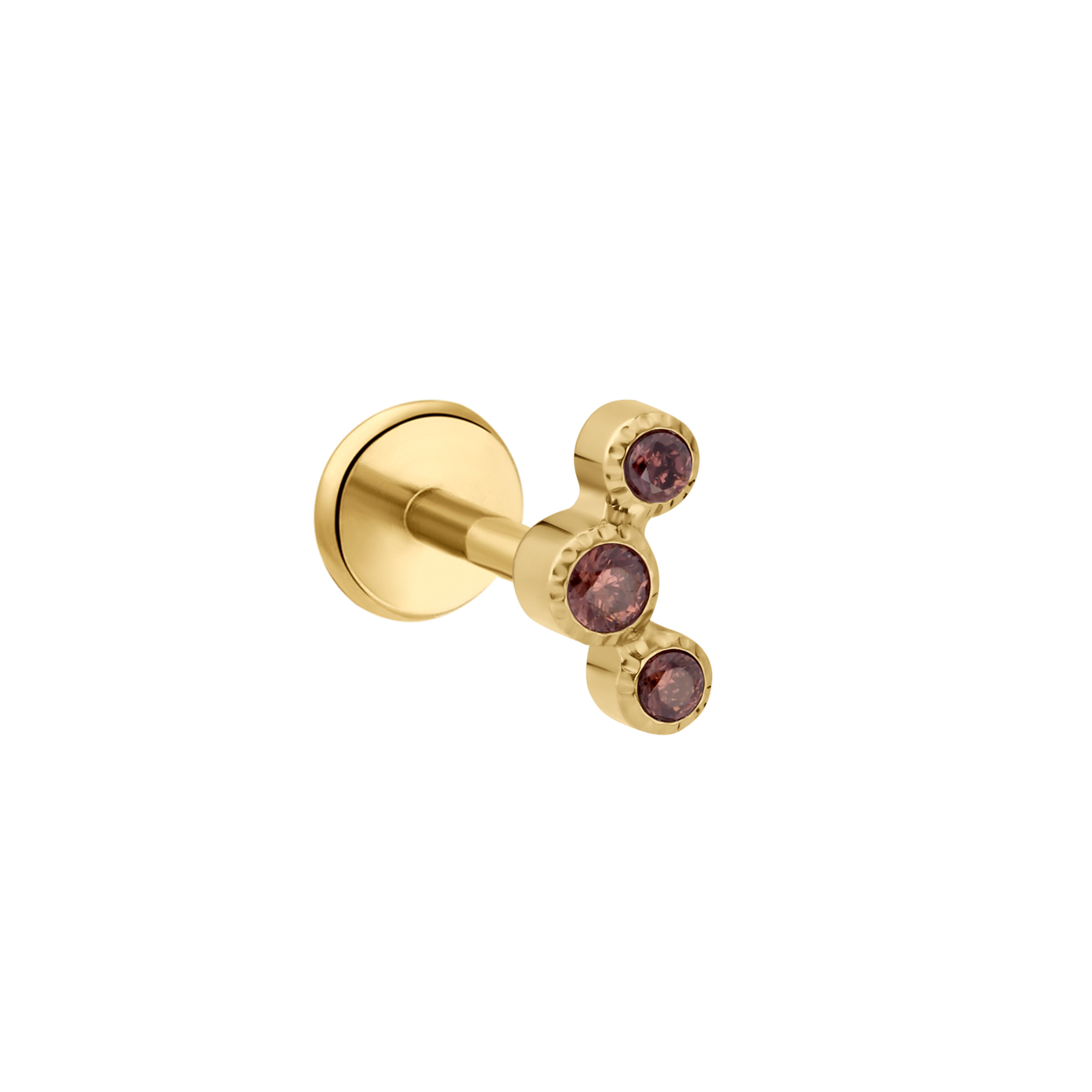 Barnacle Flat Back Stud - Coffee