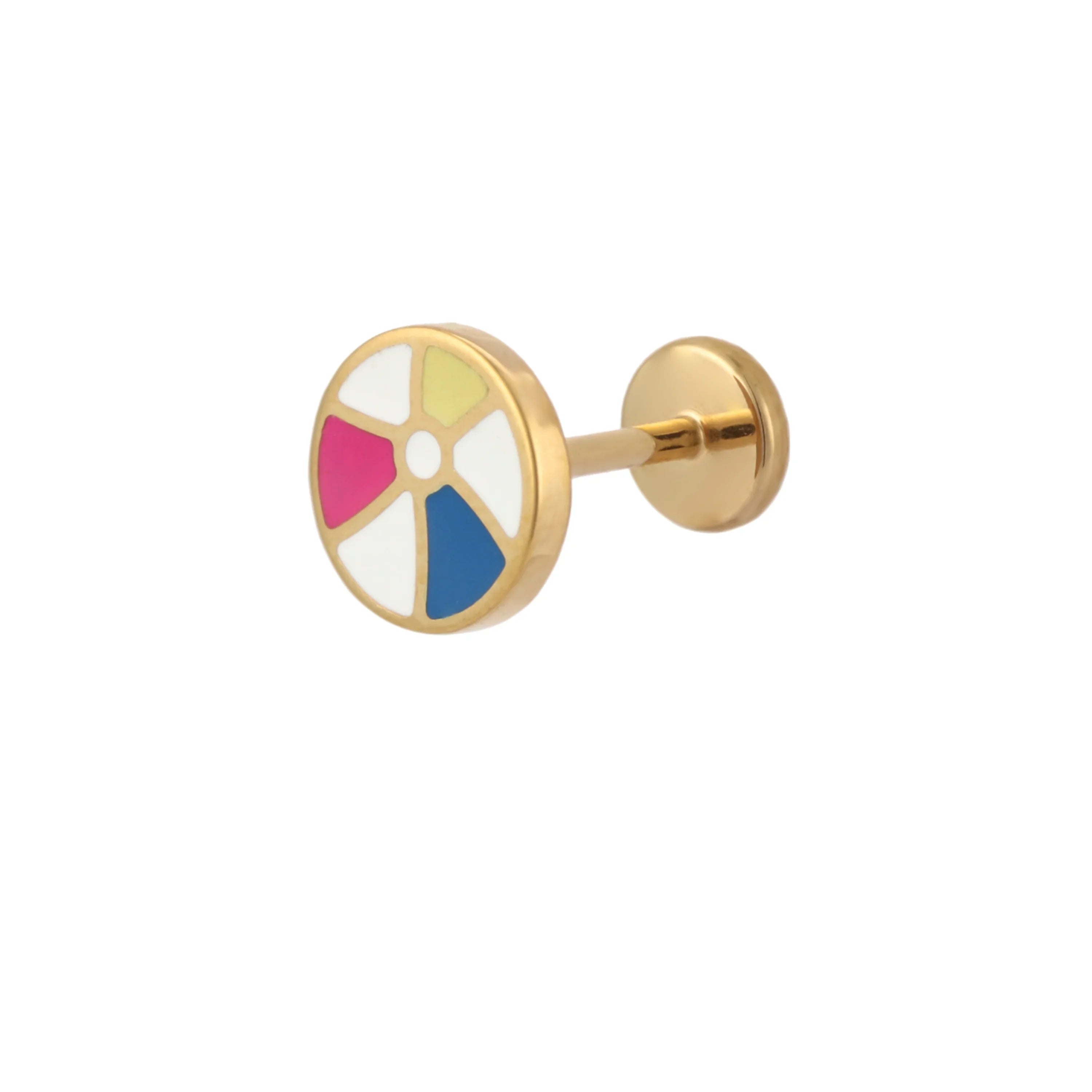 Beach Ball Enamel Flat Back Stud