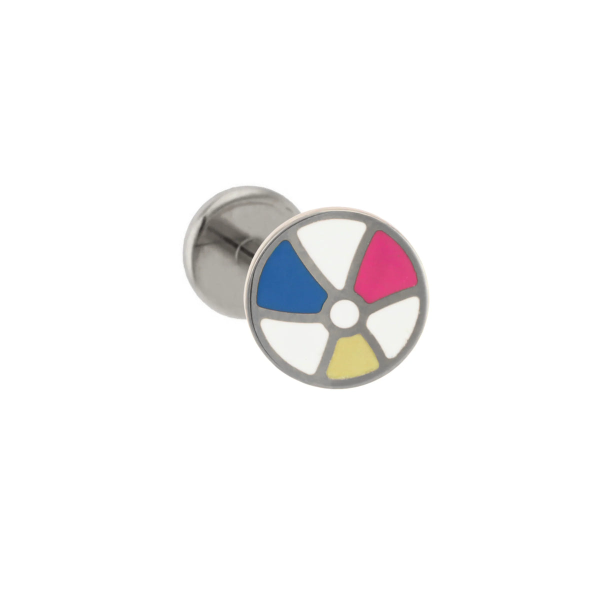 Beach Ball Enamel Flat Back Stud