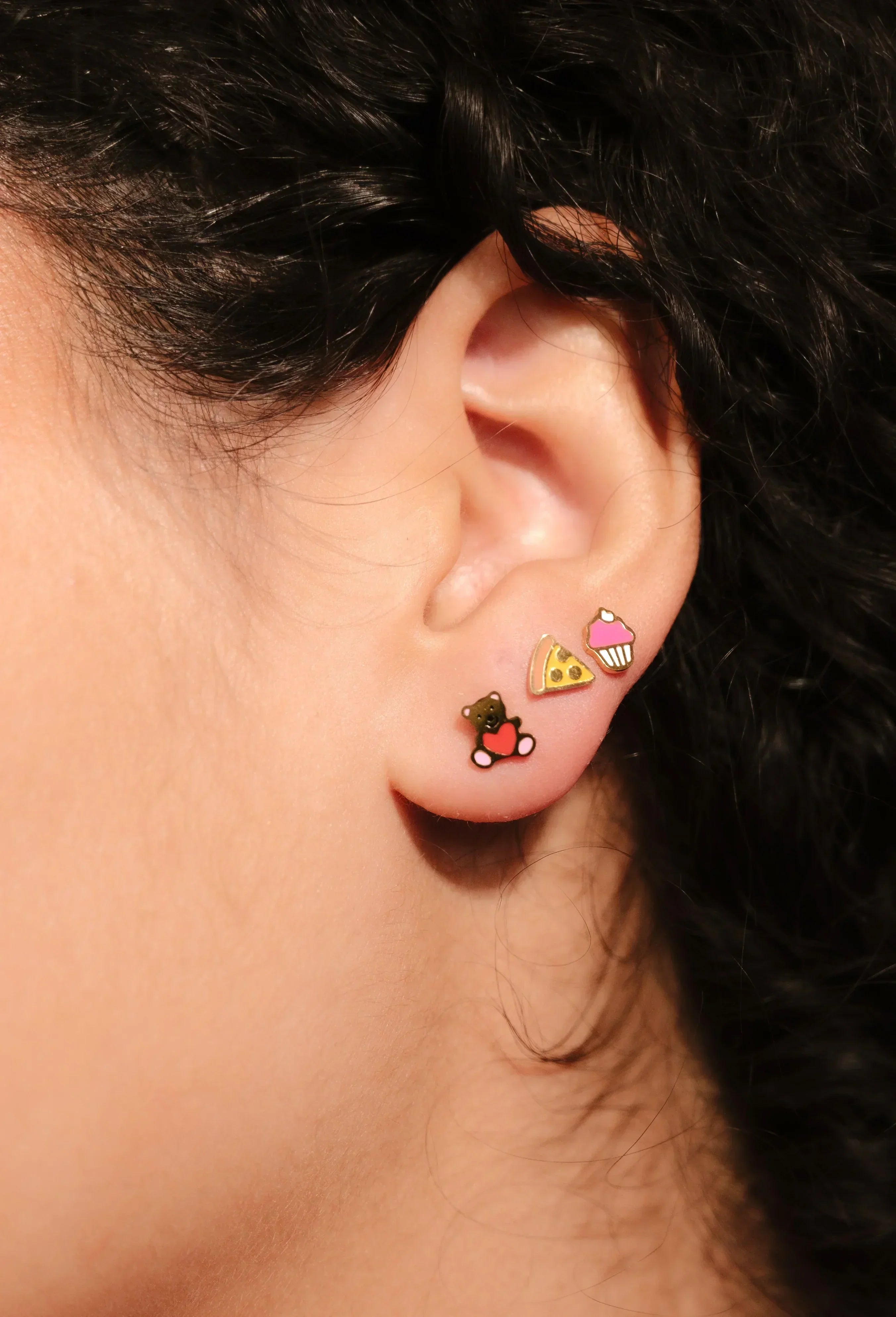 Cupcake Enamel Flat Back Stud