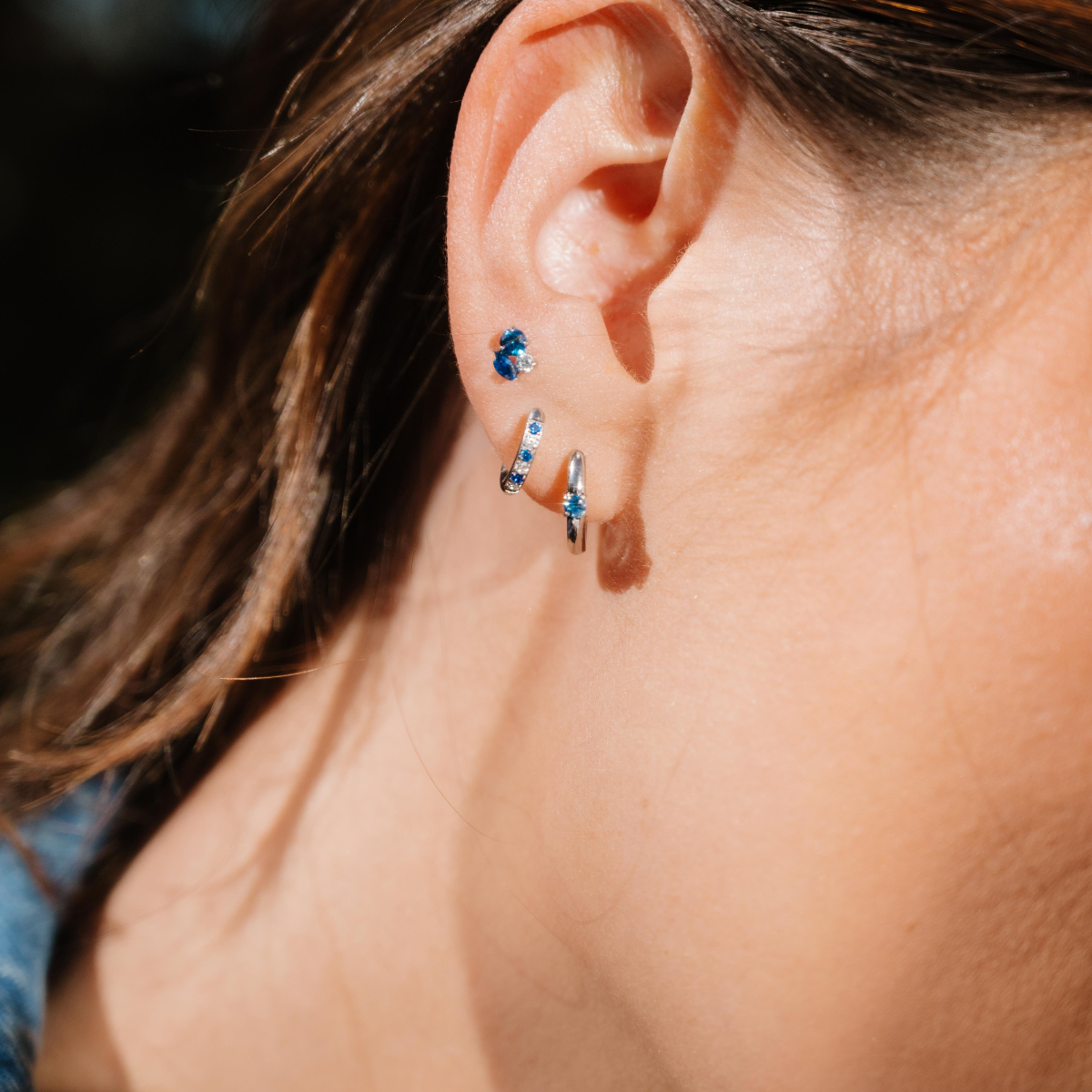 Bijoux Flat Back Stud - Blue