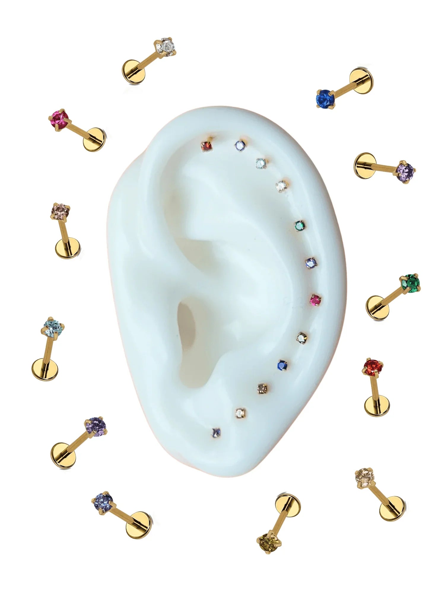 Micro Birthstone Flat Back Stud