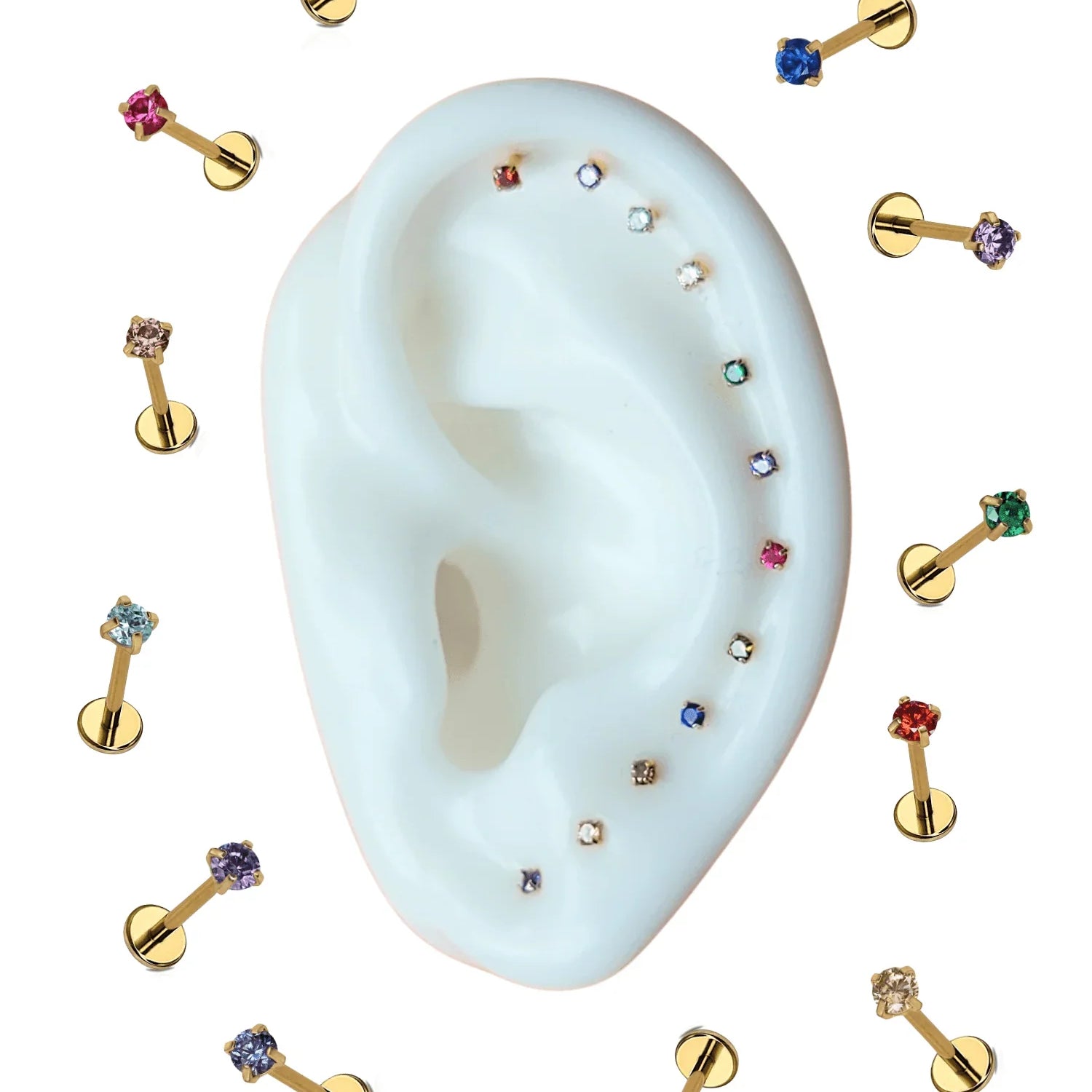 Micro Birthstone Flat Back Stud