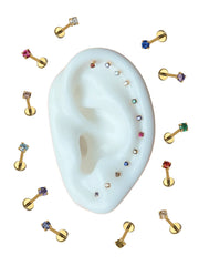 Micro Birthstone Flat Back Stud