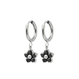 Black Dahlia Charm Hoops