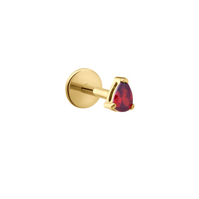 Garnet Drop Flat Back Stud