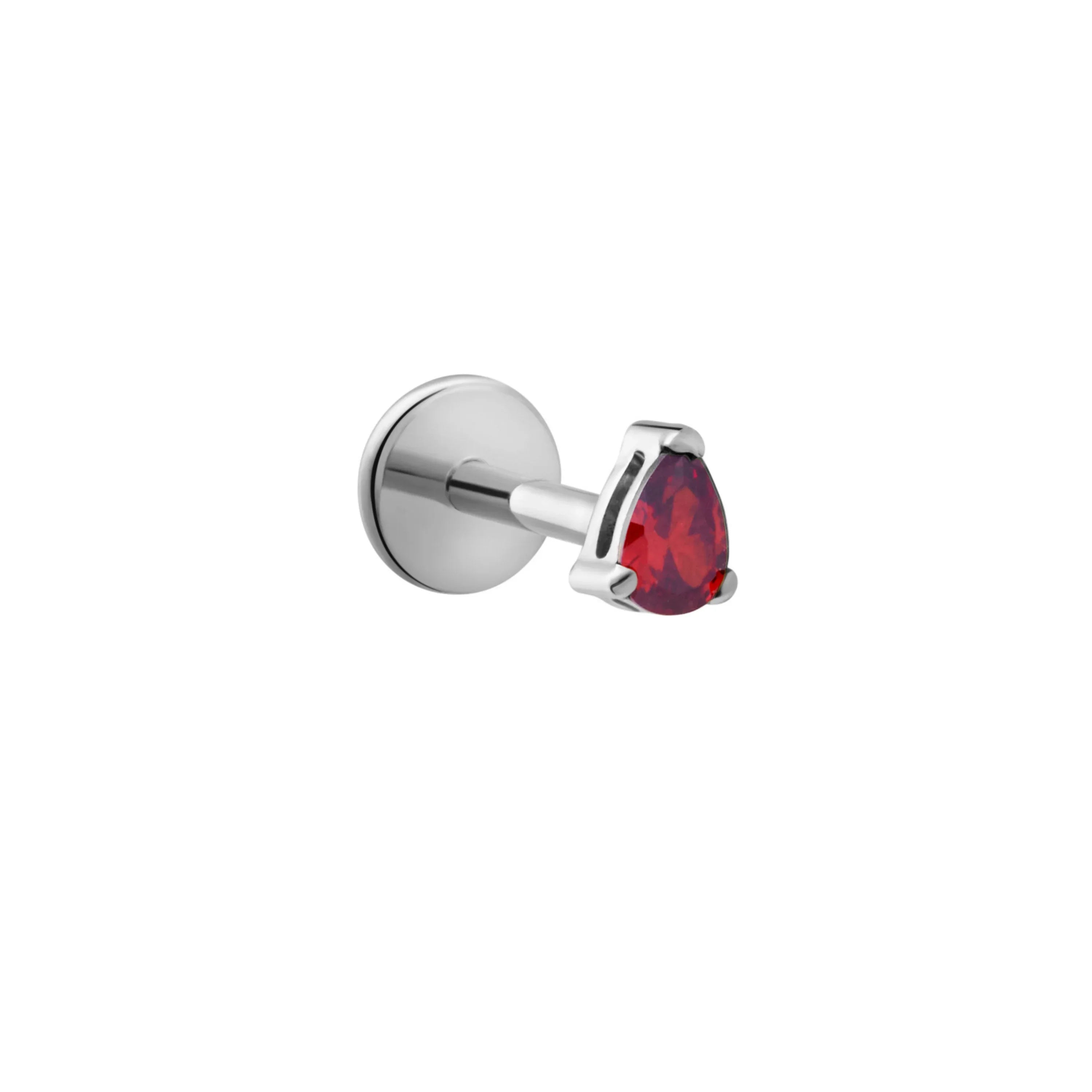 Garnet Drop Flat Back Stud