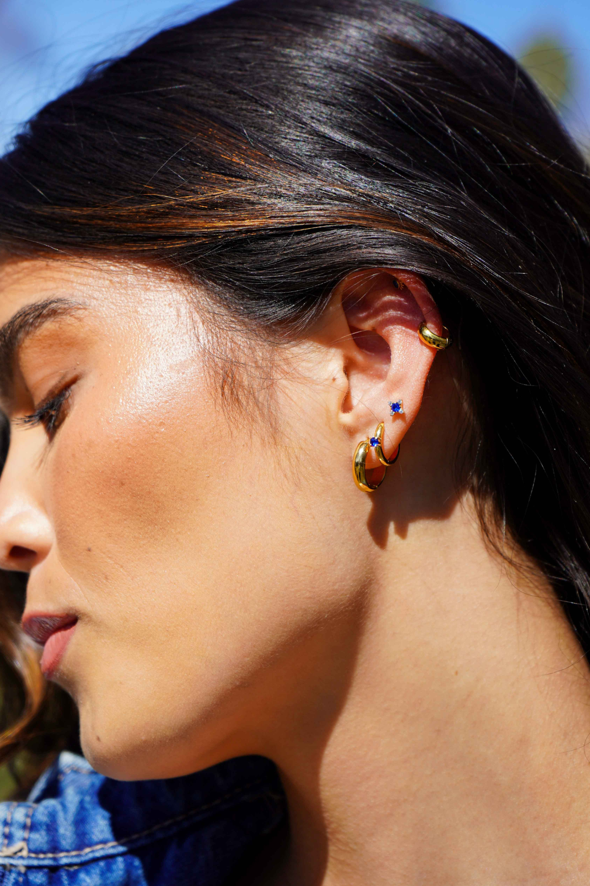 Blue Hour Flat Back Stud