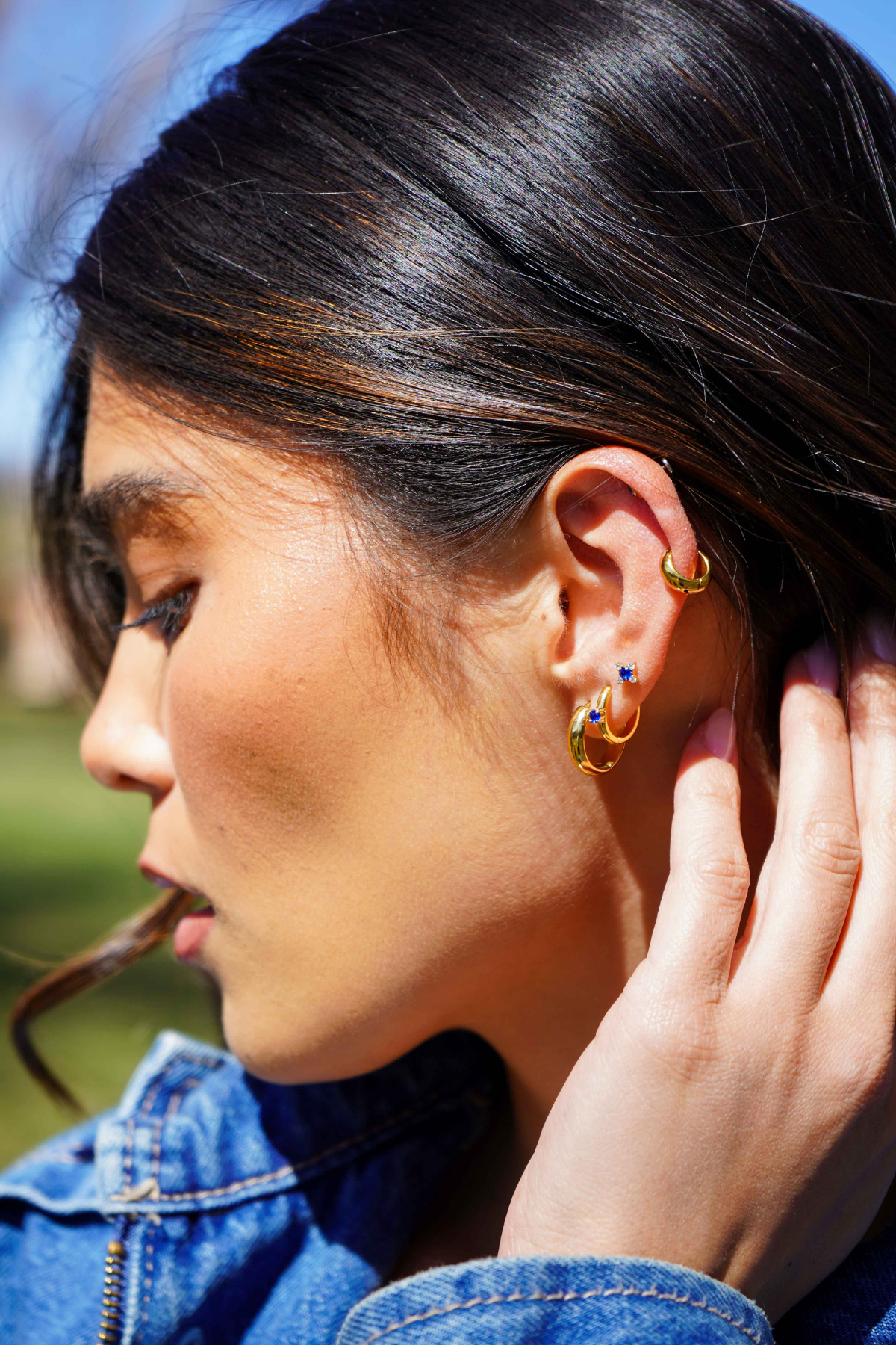 Blue Hour Flat Back Stud