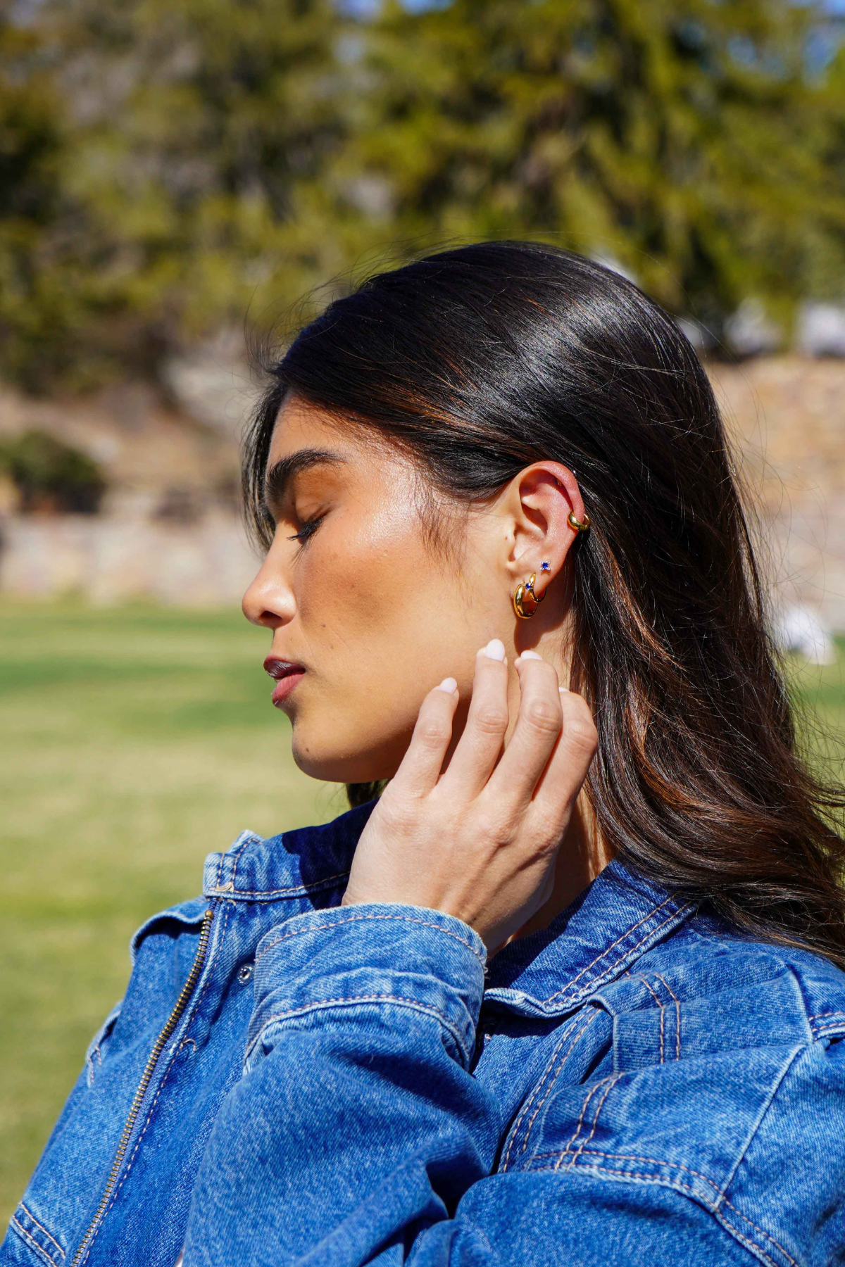 Blue Hour Flat Back Stud