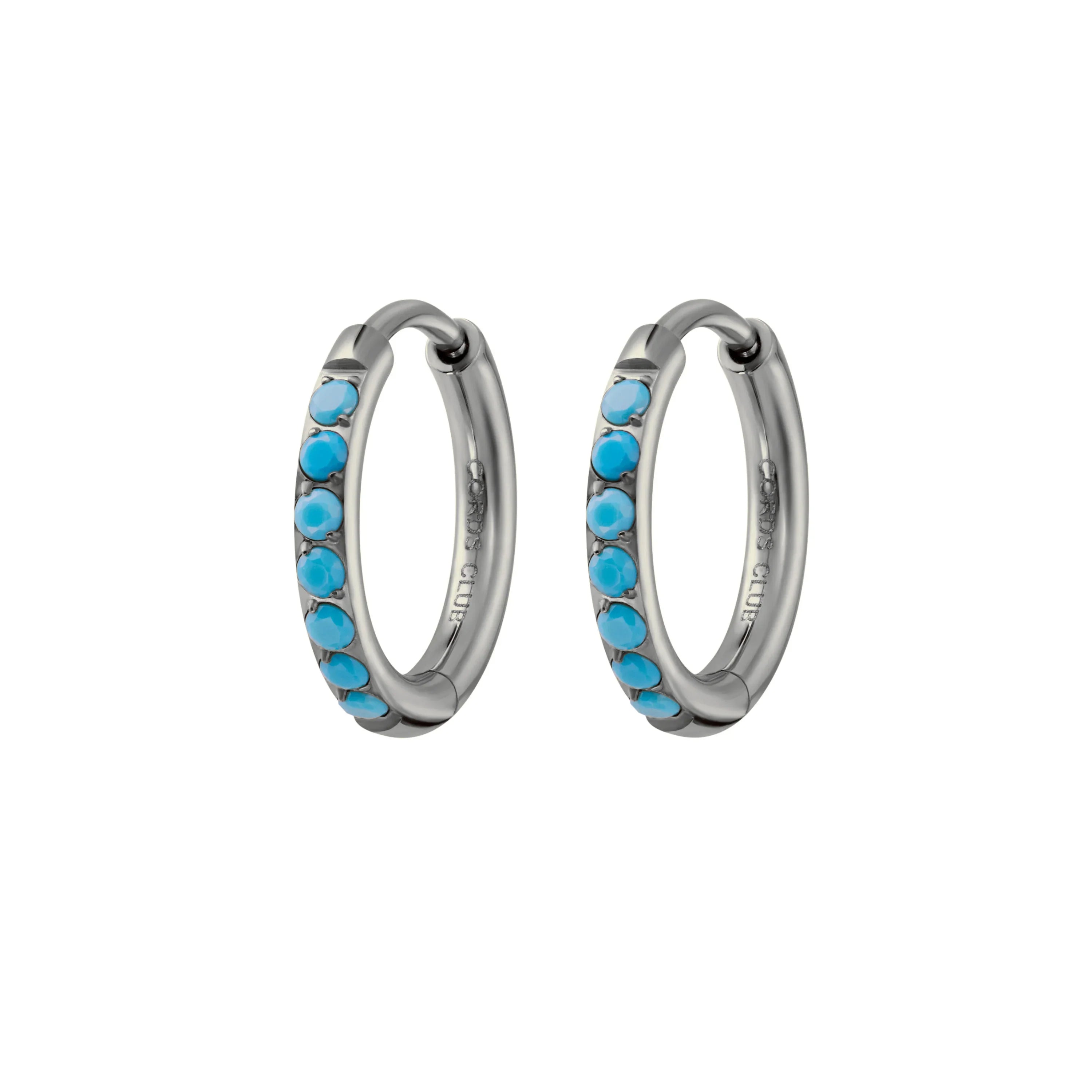 Blue Lagoon Titanium Celestial Hoops