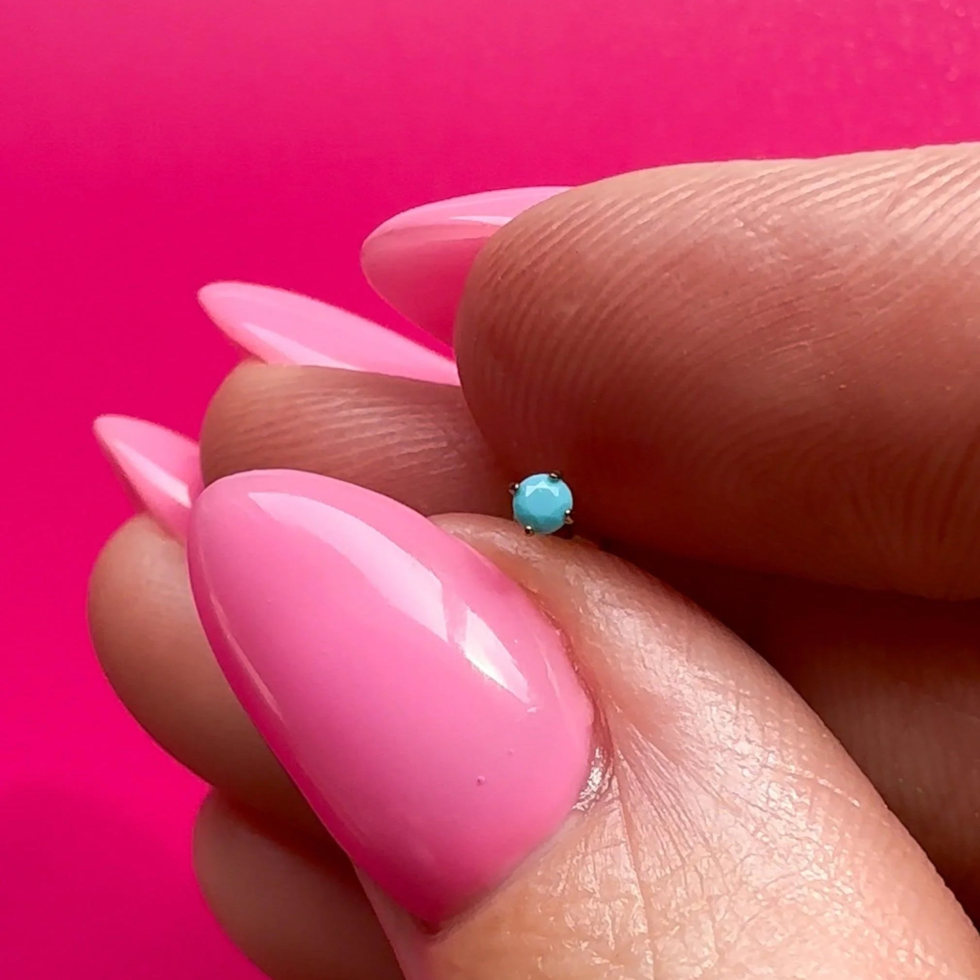 Blue Lagoon Micro Flat Back Stud